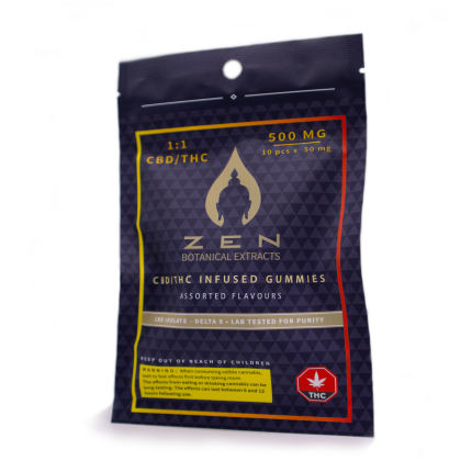 Zen 500mg CBD:THC Gummies